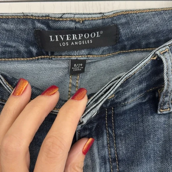 Liverpool Hannah Flare Seamed Front Slit Jeans - Picture 6 of 9